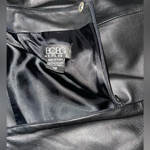 BCBG Max Azria Black Leather Skirt - Picture 3 of 3